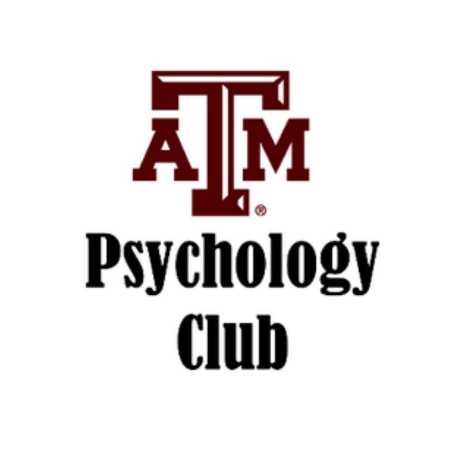 TAMU logo superimposed on a white background above text reading "Psychology Club"