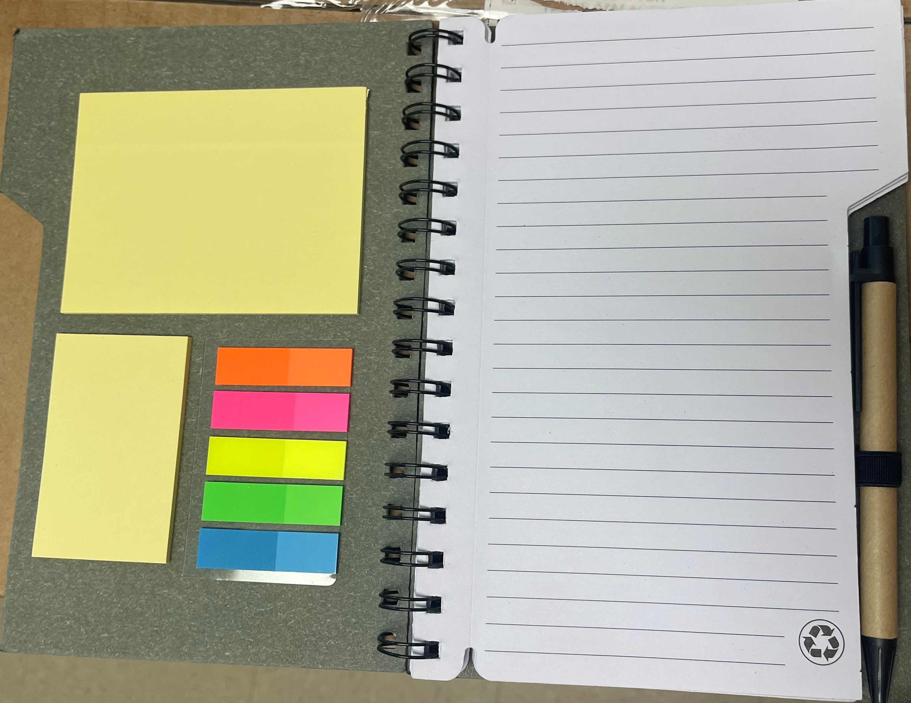 Plant Party blank journal with sticking tabs for marking and a pen