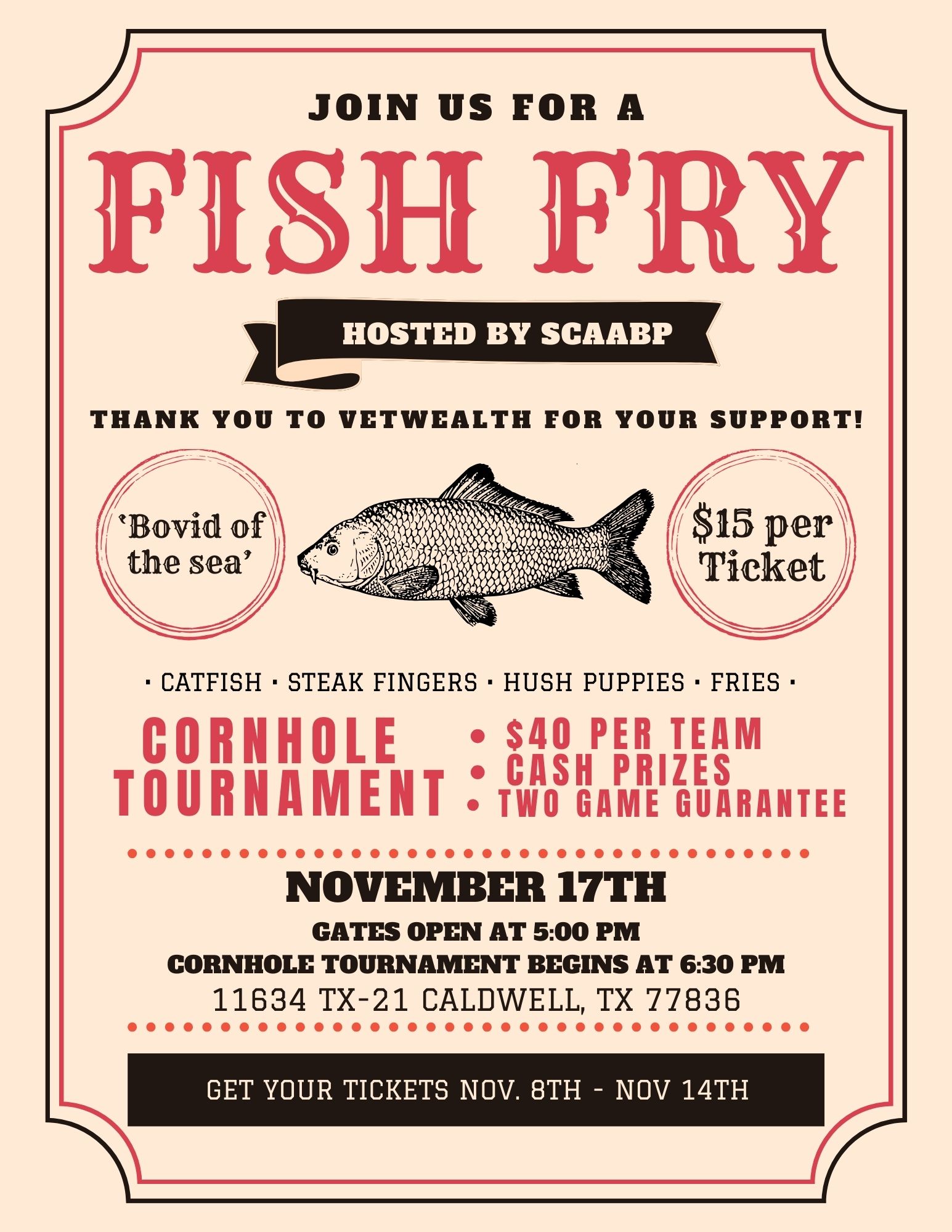 SCAABP Fish Fry Ticket