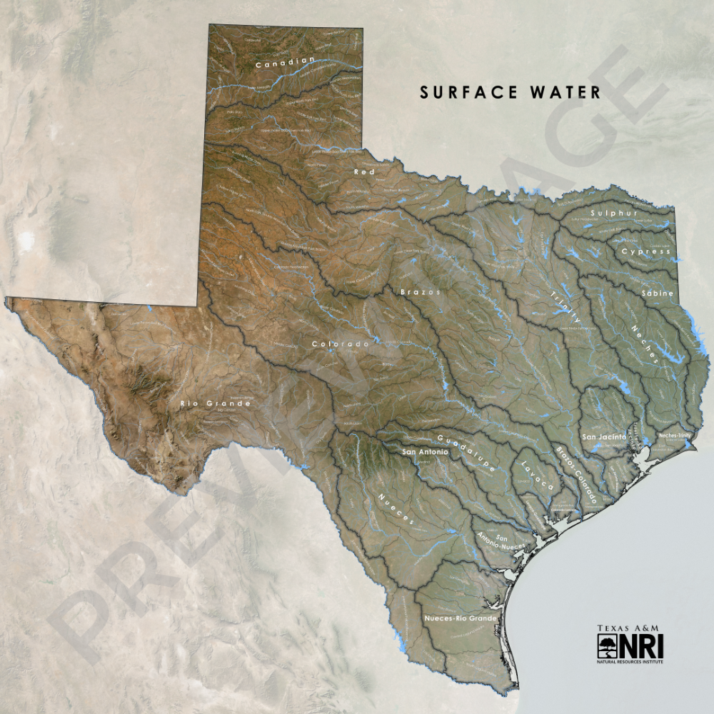 Texas Surface Water Map