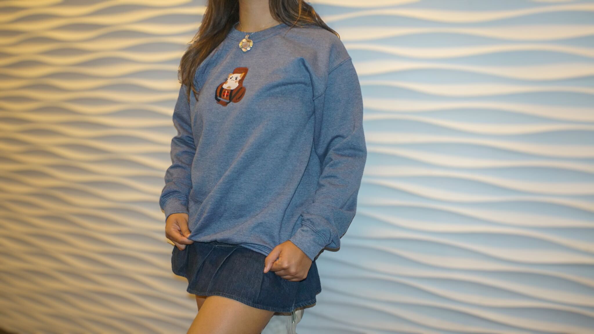 Navy Blue Cat Sweatshirts