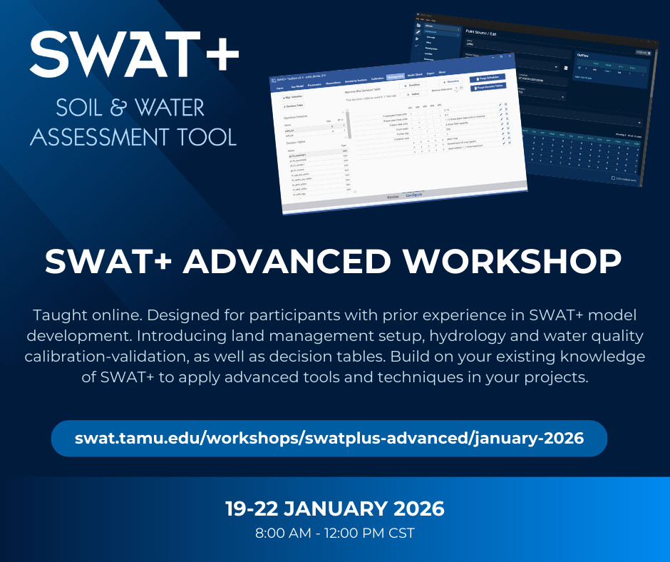 January 2026 Online SWATPlus Advanced Workshop