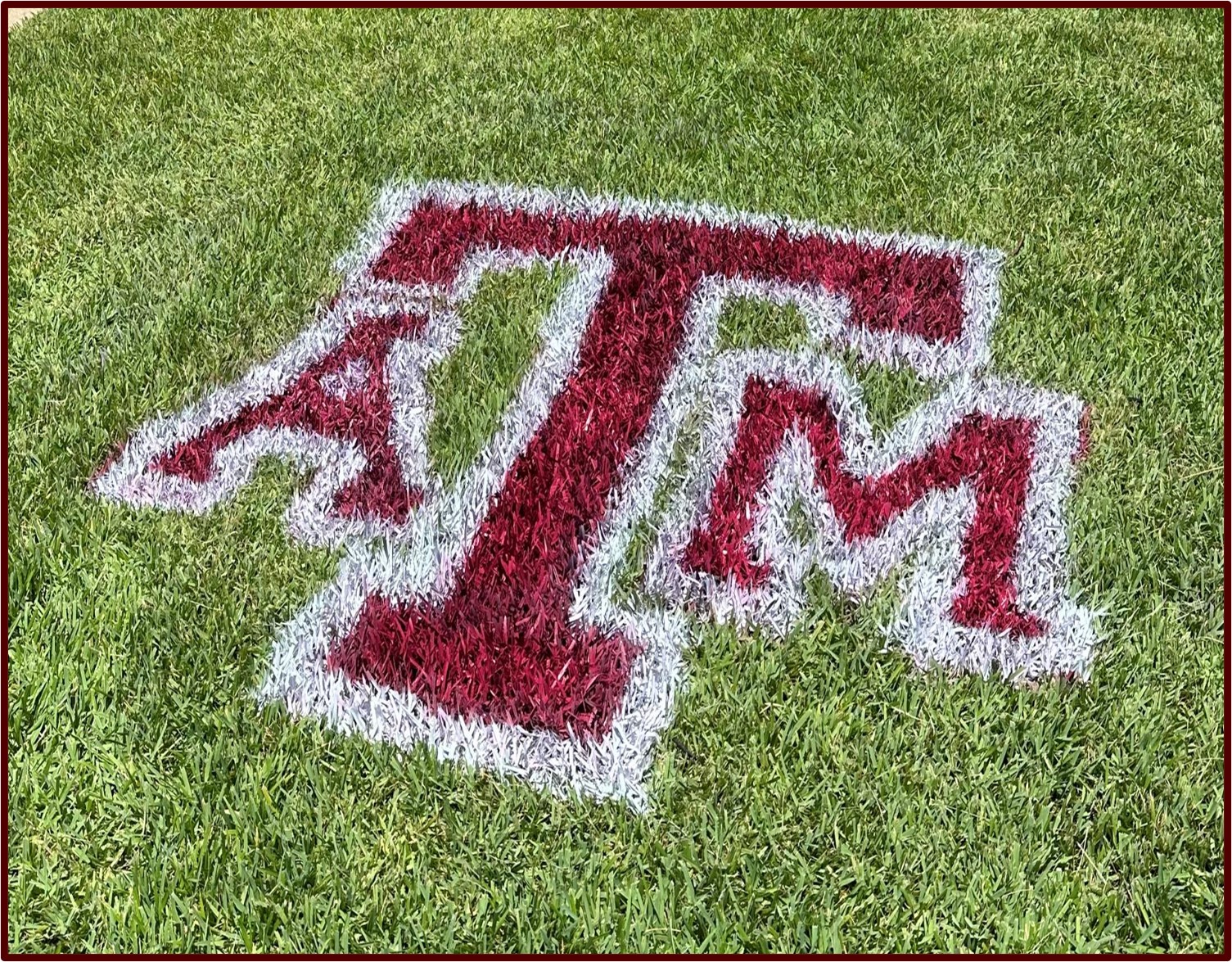 3ftx3ft Maroon with white outline yard logo