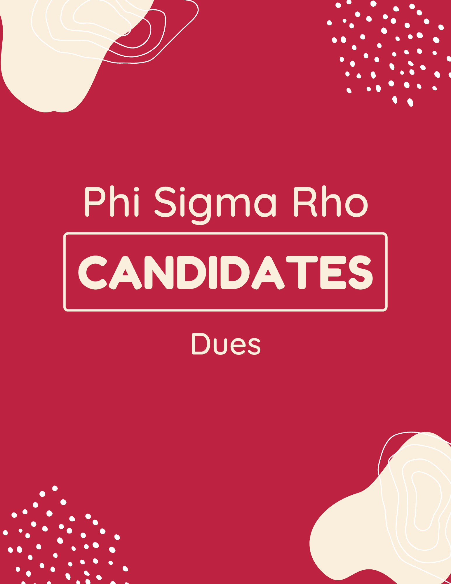 Phi Rho Member Dues (CANDIDATES ONLY)
