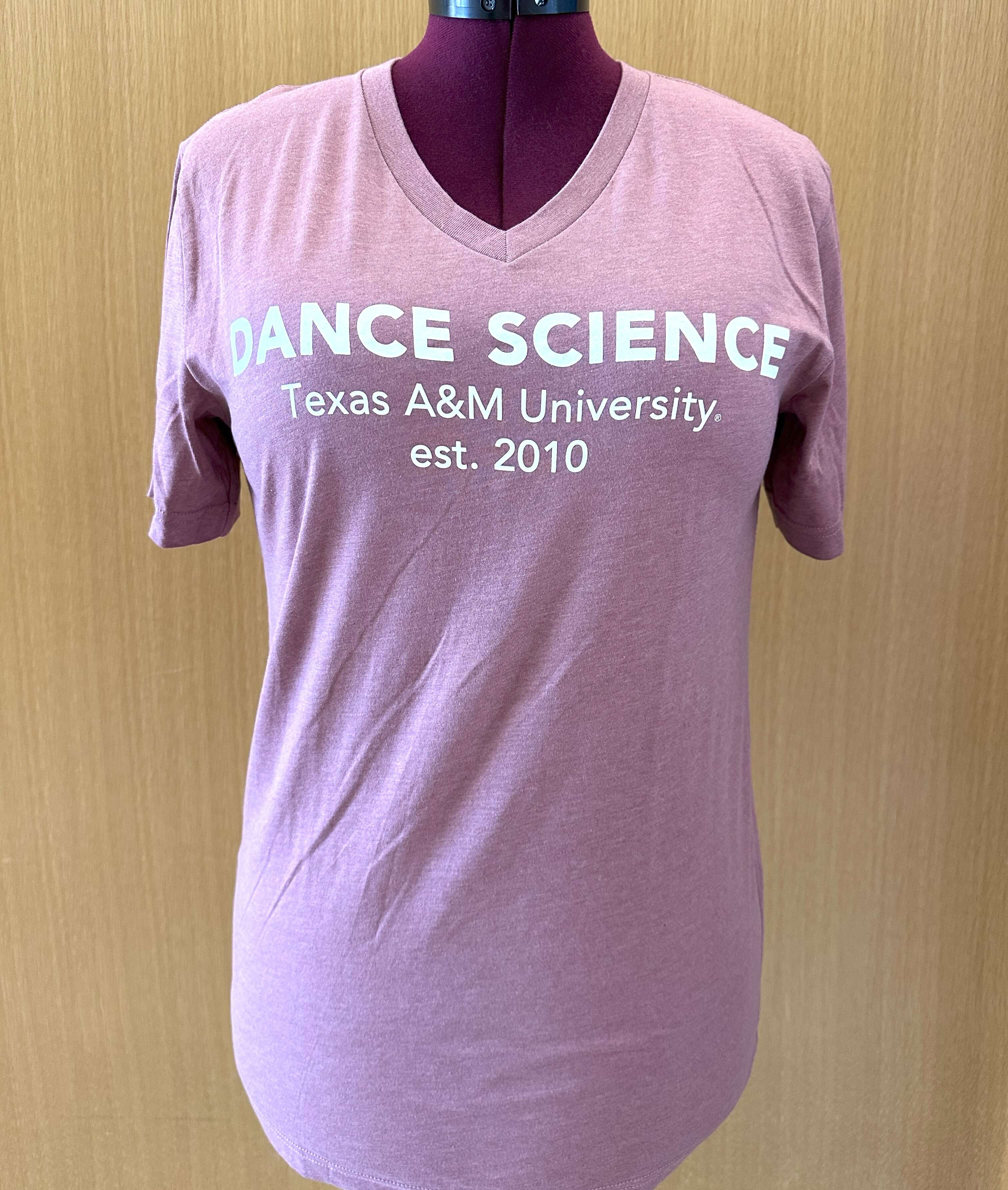 Dance Science V Neck Tee – Dusty Pink